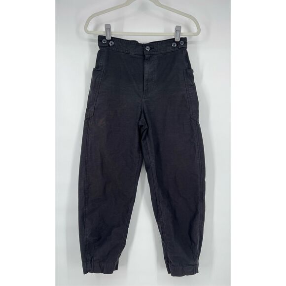 Everlane Fatigue Barrel Button Pant Black size 0 Everyday Wardrobe Essentials - Picture 1 of 10